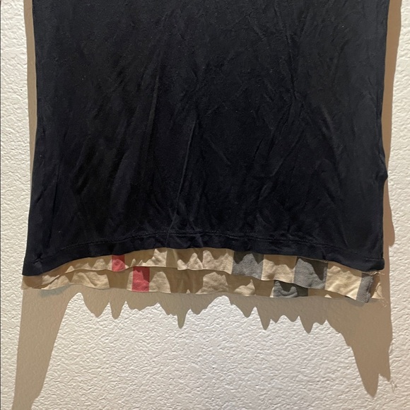 Burberry Brit T-Shirt check bottom size Small Black Minimalist - Picture 3 of 5